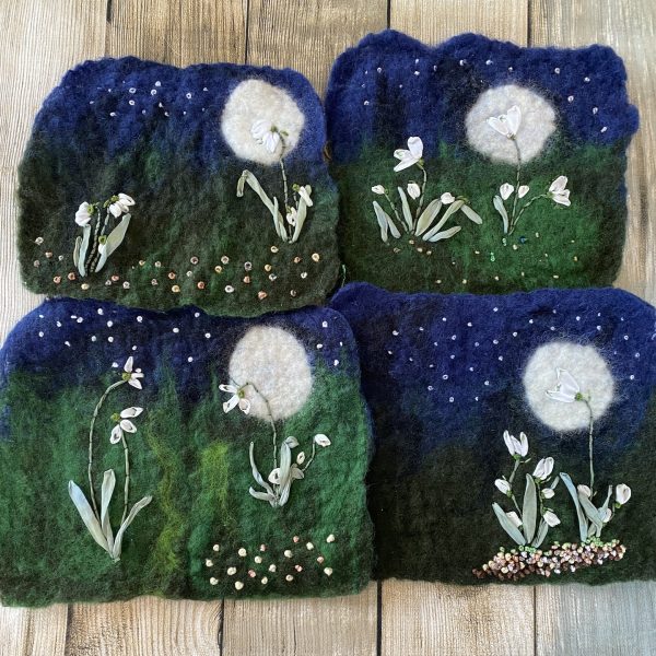 Snowdrops in Moonlight Nuno Felting and Ribbon Embroidery Workshop - March 2025 - Image 2